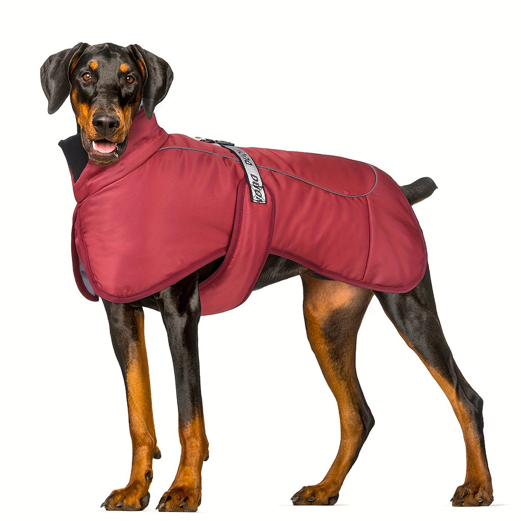 Cozy Fleece-Lined Dog Cloak - Warm Autumn & Winter Pet Apparel for Medium to Large Breeds, Non-Waterproof