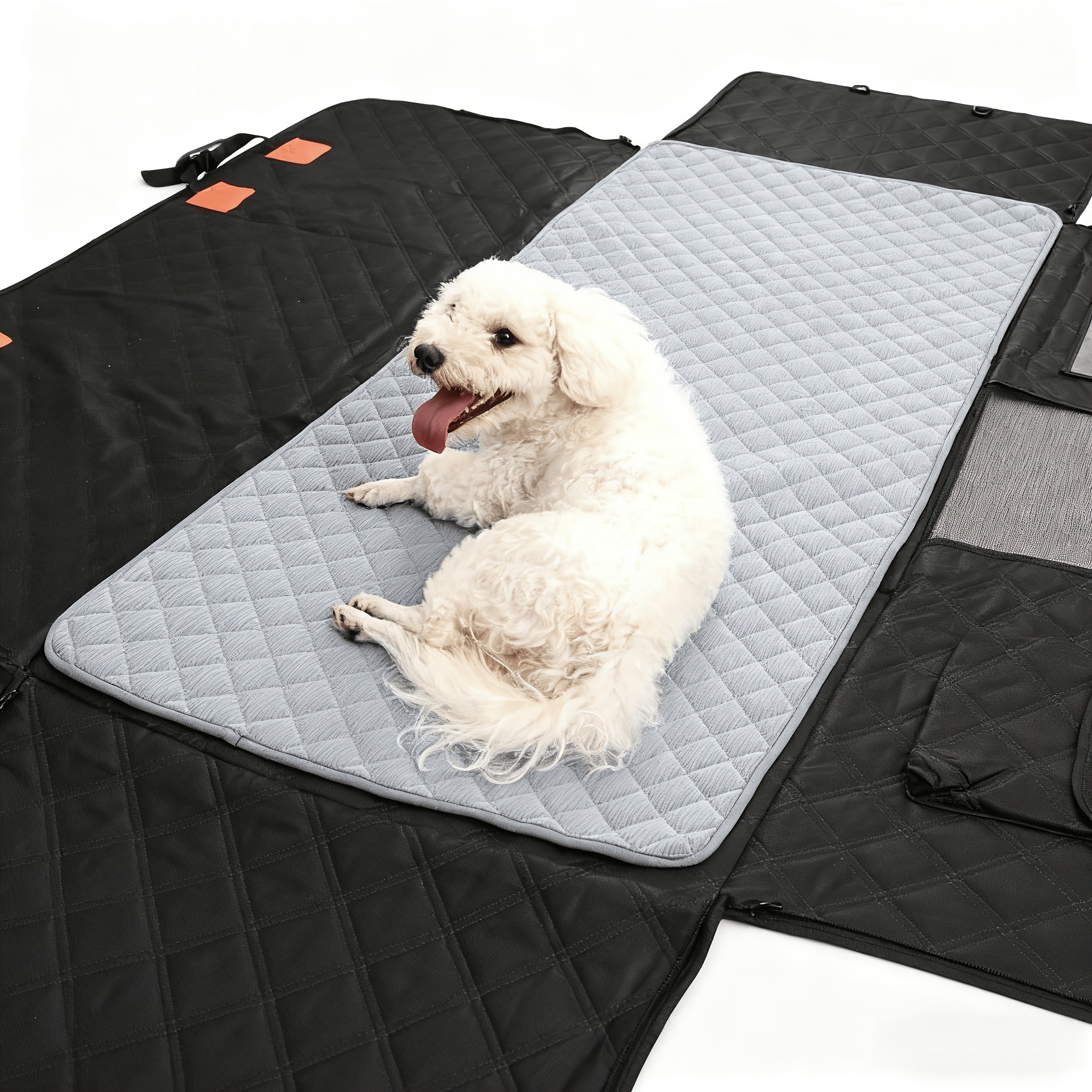 [Large Car Dog Seat Cushion] Non-Slip Thickened Fabric Large Car Dog Seat Cushion | Ergonomic Design, Machine Washable Pet Bed for Back Seat, Comfortable & Durable Car Ride for Dogs