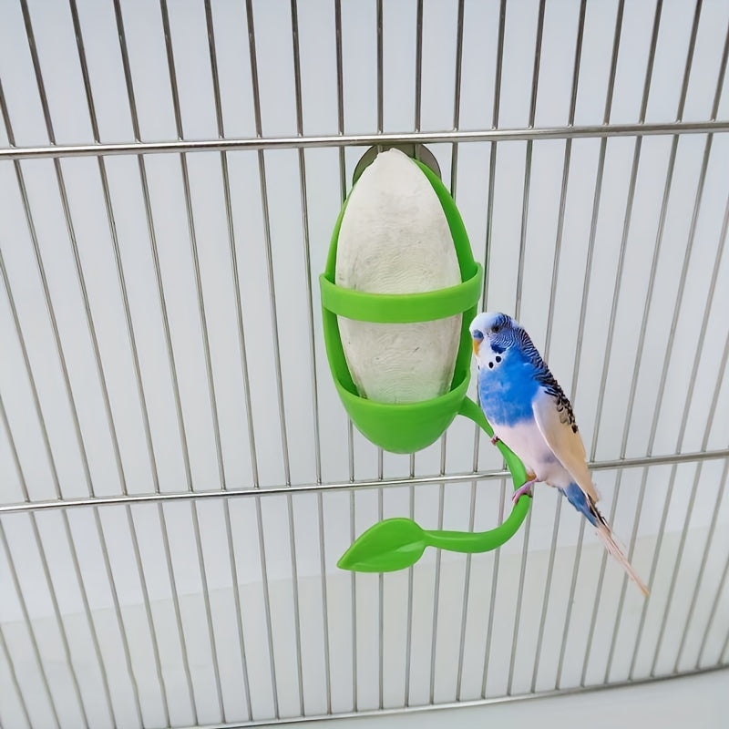 YIYUANPET Parrot Bird Feeder Toy, Plastic Fruit and Vegetable Basket with Calcium Station, Interactive Seed Caddy for Parakeets, Cockatiels, Lovebirds, with Easy Wall Mount Swing