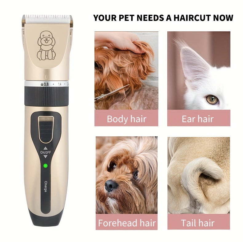 Electric Pet Grooming Scissor, Dog Grooming Scissors Electric Silent Hair Scissors Set, Dog Trimmer Dog Grooming Kit Rechargeable Cordless Pet Hair Thick Coat Dog Shaver