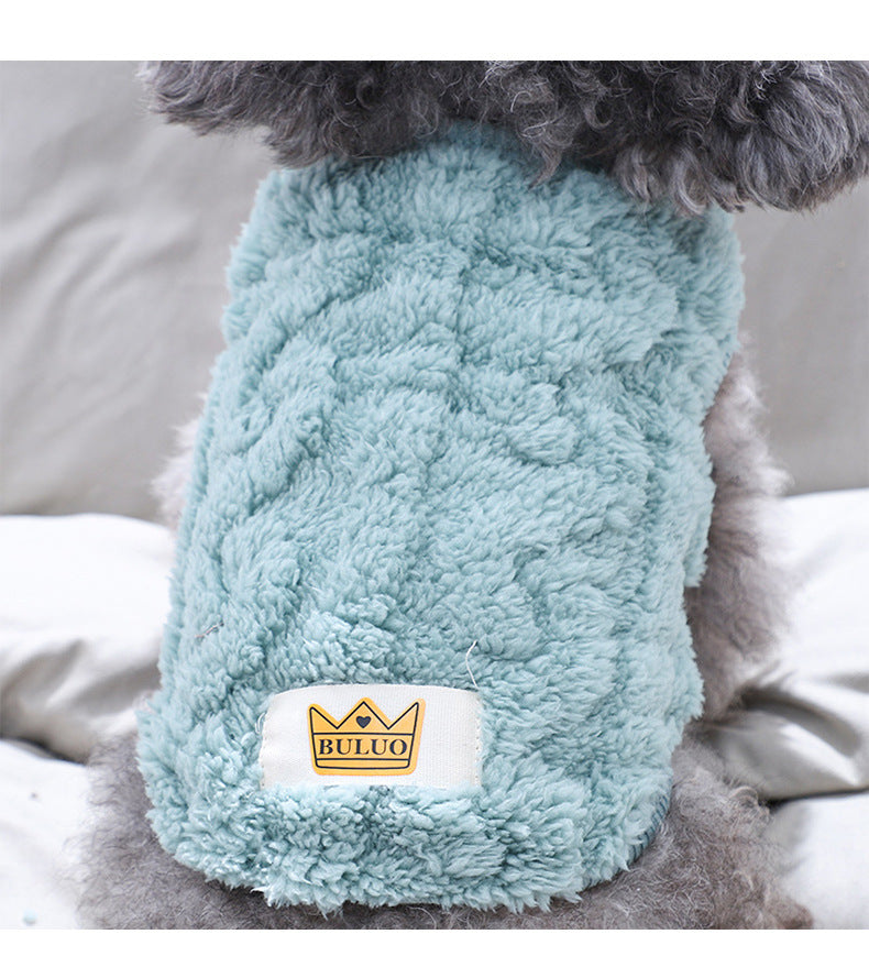 4pcs Dog Sweaters - Cute Fleece Pullover Coats with Wavy Double-Sided Design, Warm Winter Outfits for Small & Medium Dogs & Cats, Soft Polyester Pet Apparel in Light Blue, Red, Yellow, White, Dog Sweater, Pet Winter Wear, Pla