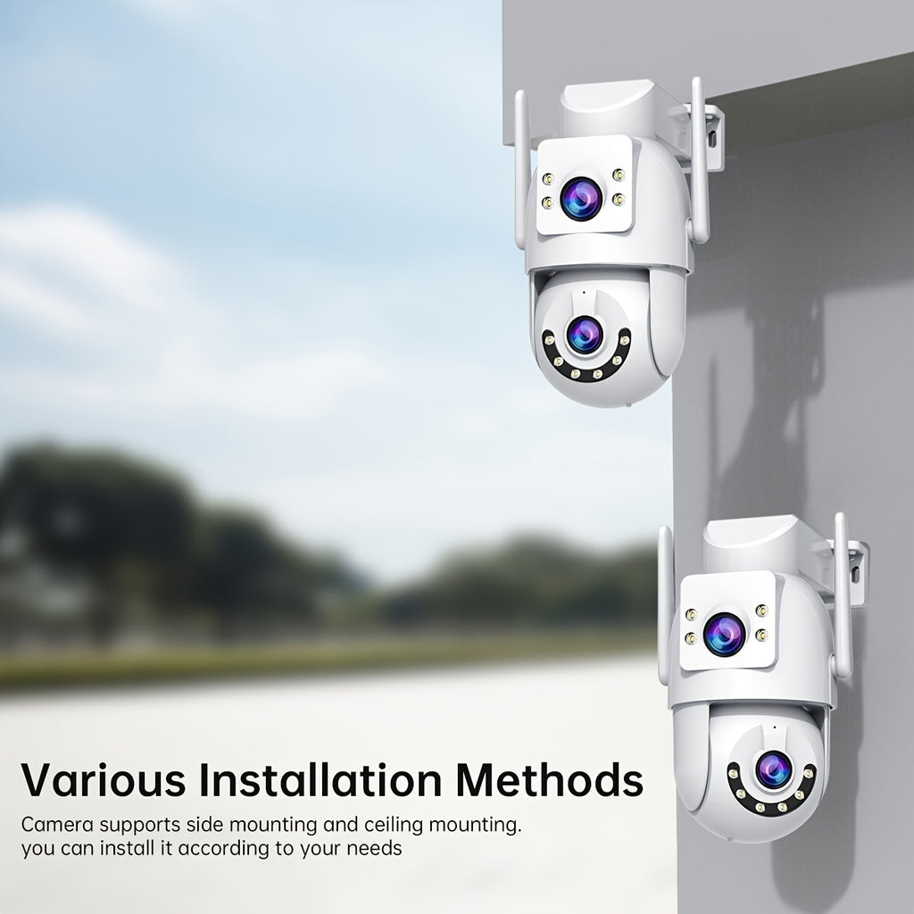 JOOAN 5G WiFi Dual Lens PTZ Outdoor IP Camera - Two-Way Audio, Auto Tracking, Screen Security Monitor for Elderly, Youngsters & Pets