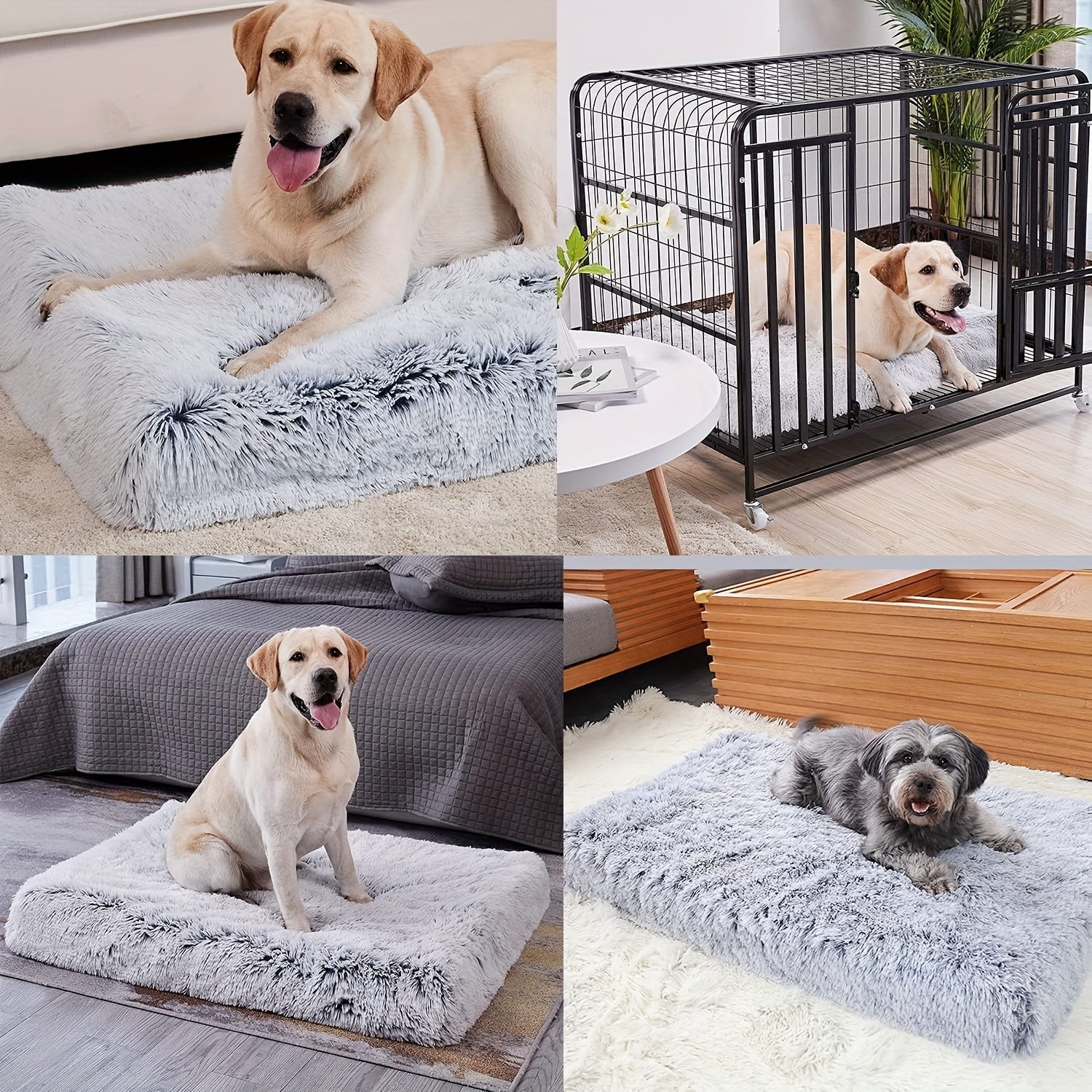 1pc Plush Rectangular Dog Bed