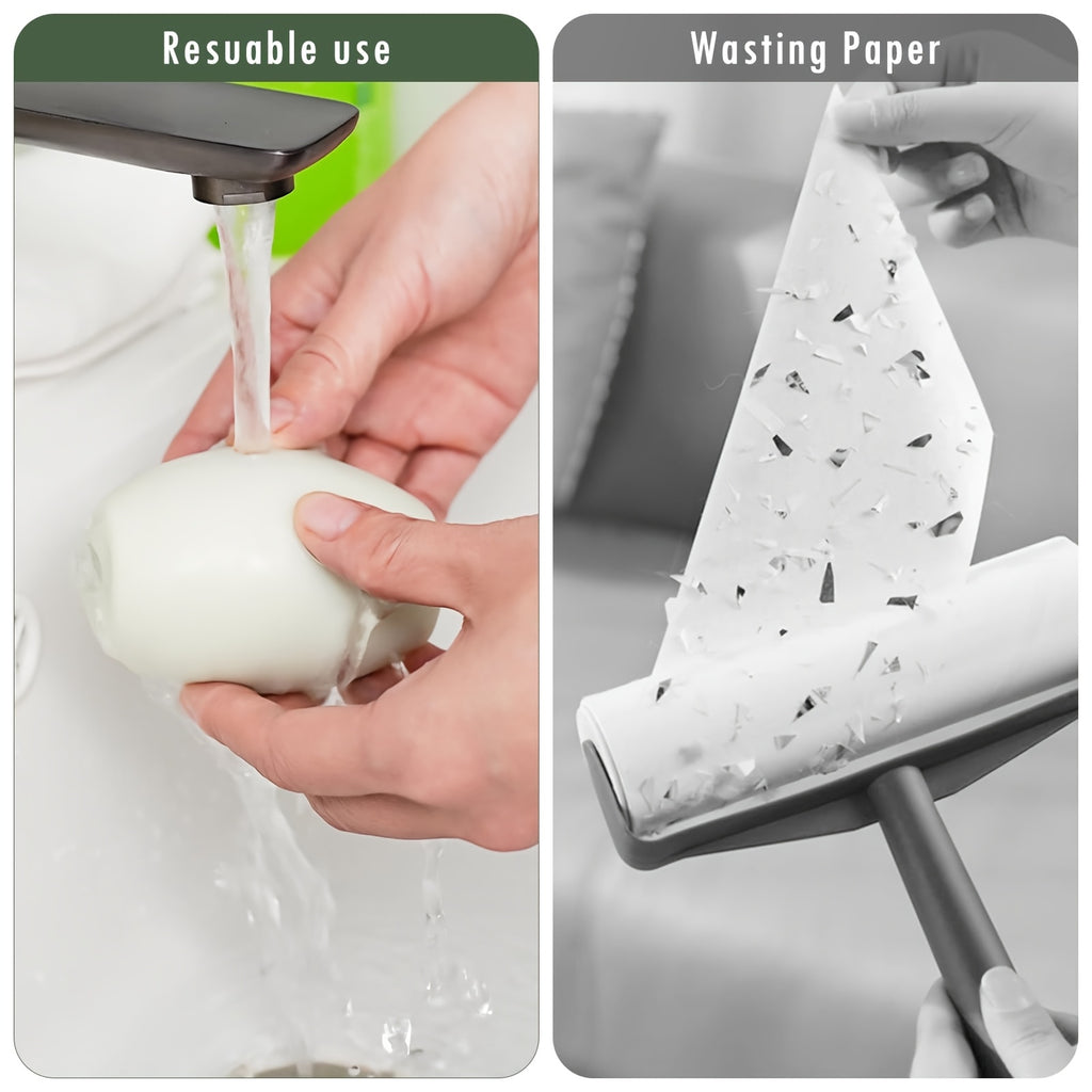 High-Quality Manual Lint Roller - Reusable & Washable Pet Hair Remover, Powerful Dust Cleaning with Durable Plastic Handle, No Batteries Required for Home Use, Lint Remover