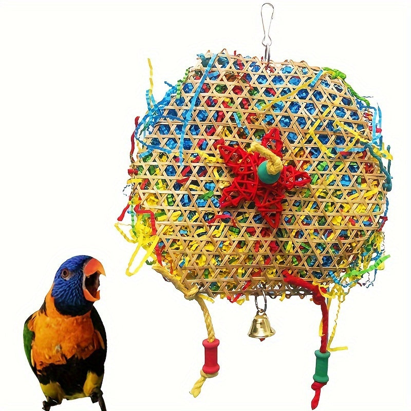 [Large Funny Parrot Shredding Toys] Large Shredding Paper Parrot Toys, Bird Foraging Toys, Safe Funny Bird Chewing Toys For Parakeet Cockatiel Conure Lovebird Budgies African Grey