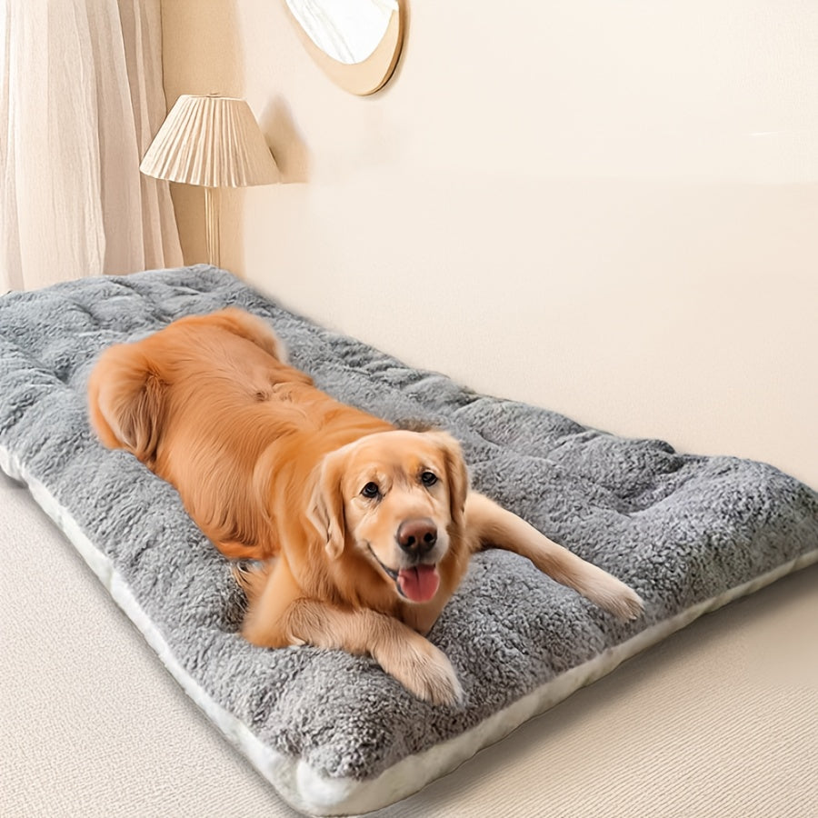 Extra Soft Plush Pet Bed for Dogs, Large Size, Reversible, All-Season Comfort, Polyester Fiber Filled, Suitable for Extra Small to Large Breeds up to 40kg, Rectangle Shape
