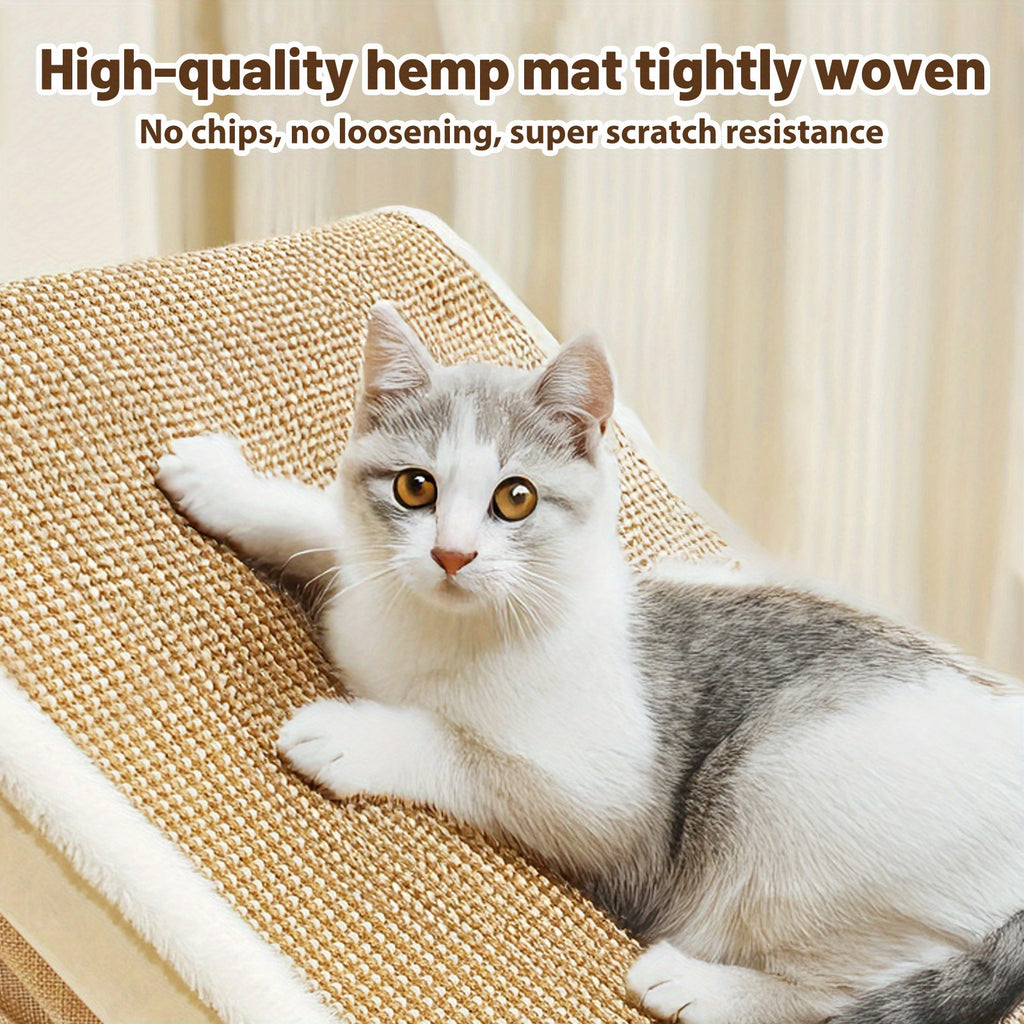 19.68" Super Large Sisal Cat Tent Villa - Four-Season Semi-Enclosed Cat Bed with Removable Natural Sisal Scratching Board, Anti-Chip Design & Polyester Fill for Cozy Comfort, Pet Relaxation Spot, Vibrant Home Decor, Durable P