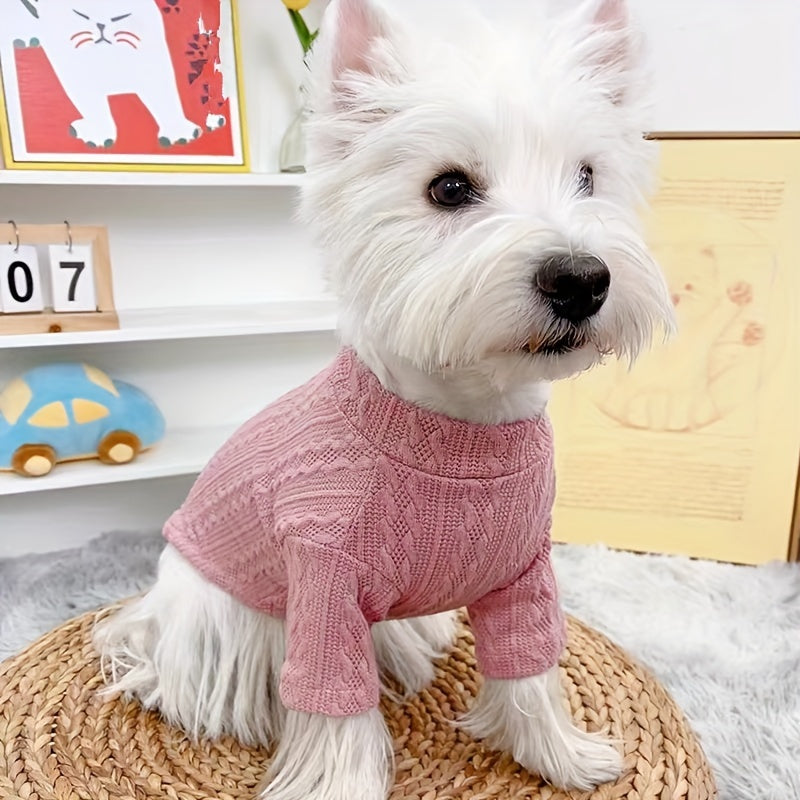 Cat And Dog Sweater, Pet Knitted Clothes, Solid Color Cat Knitwear, Pet Apparel