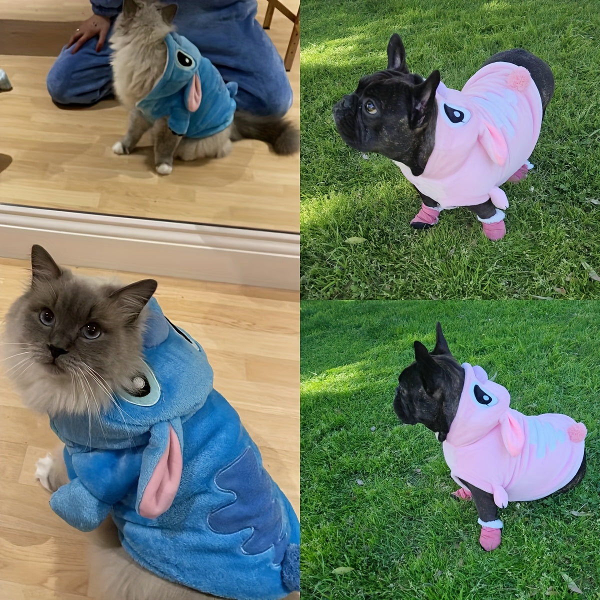 Halloween & Christmas Pet Hoodies - Cute Cartoon Animal Costumes for Dogs & Cats, Soft Polyester Knit Fabric, XS to 7XL Sizes, Fun Holiday Outfits with Bats, Ghosts, and Snowmen Designs, Dog Costume, Festive Pet Apparel, Play