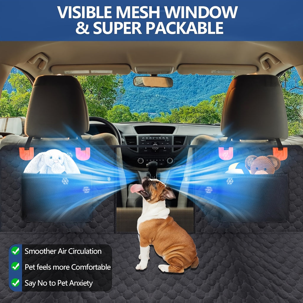 1pc Durable Waterproof Polyester Oversized Car Seat Cover, Portable Folding Pet Bed, Dog Hammock Backseat Extender, Fits Most Cars, SUVs & Trucks, Pet Travel Accessories