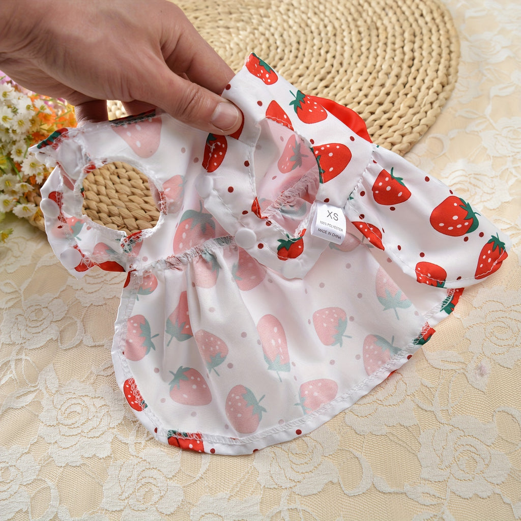 5pcs Floral Princess Dress Set for Small Dogs & Cats - Breathable Summer Pet Apparel with Bowknot, Ideal for Yorkies, Bulldogs, Bichons, Pomeranians, Chihuahuas, for Autumn, Spring