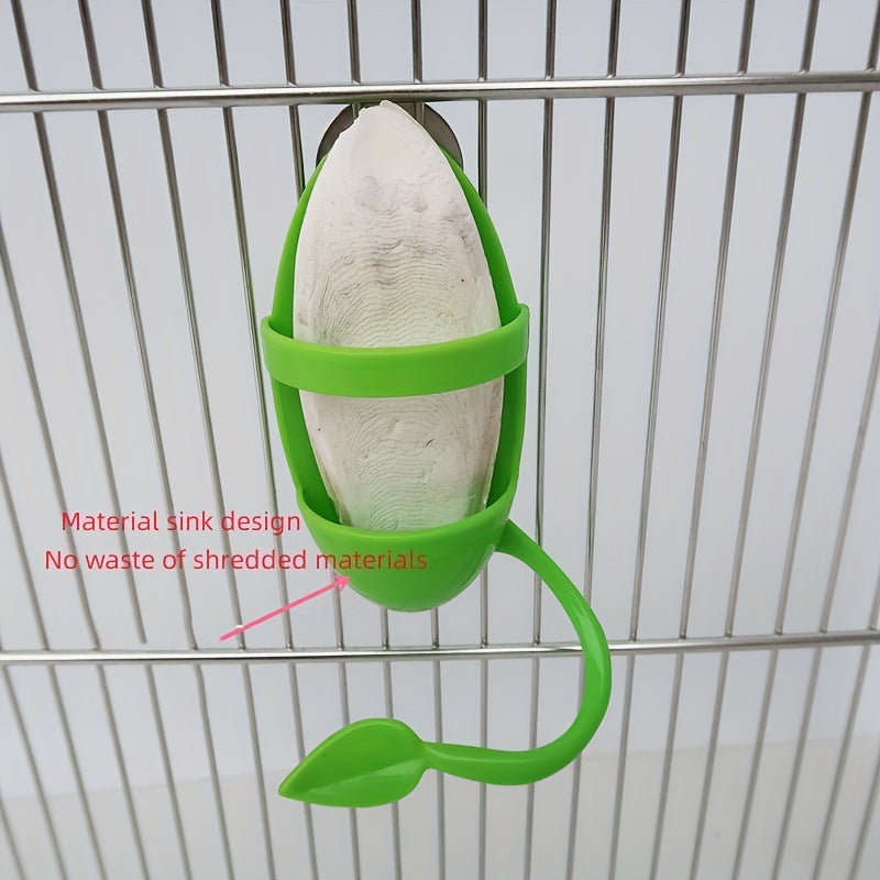 YIYUANPET Parrot Bird Feeder Toy, Plastic Fruit and Vegetable Basket with Calcium Station, Interactive Seed Caddy for Parakeets, Cockatiels, Lovebirds, with Easy Wall Mount Swing