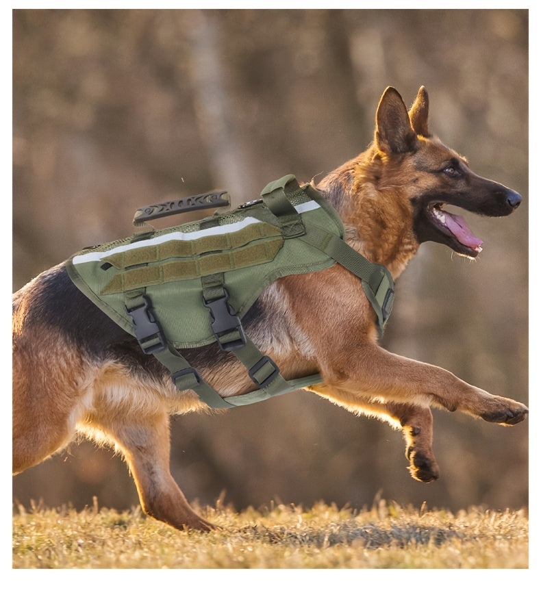 1pc Service Dog Harness, Reflective Dog Vest Harness, Adjustable Soft Oxford Pet Harness, Inner Layer Mesh, Breathable and comfortable, Easy to Control for Small Medium Large Dogs Random Buckle