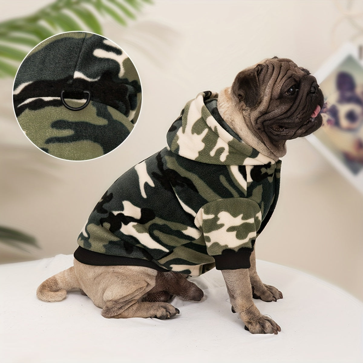 BABANY BEBE Dog Hooded Jacket - Camouflage Print Winter Coat for Small to Medium Dogs, Warm Outdoor Pet Apparel with Snap Buttons, Hand Wash Only, Stylish Fall & Winter Dogwear, Dog Winter Jacket, Cozy Dogwear, Durable Dogwea