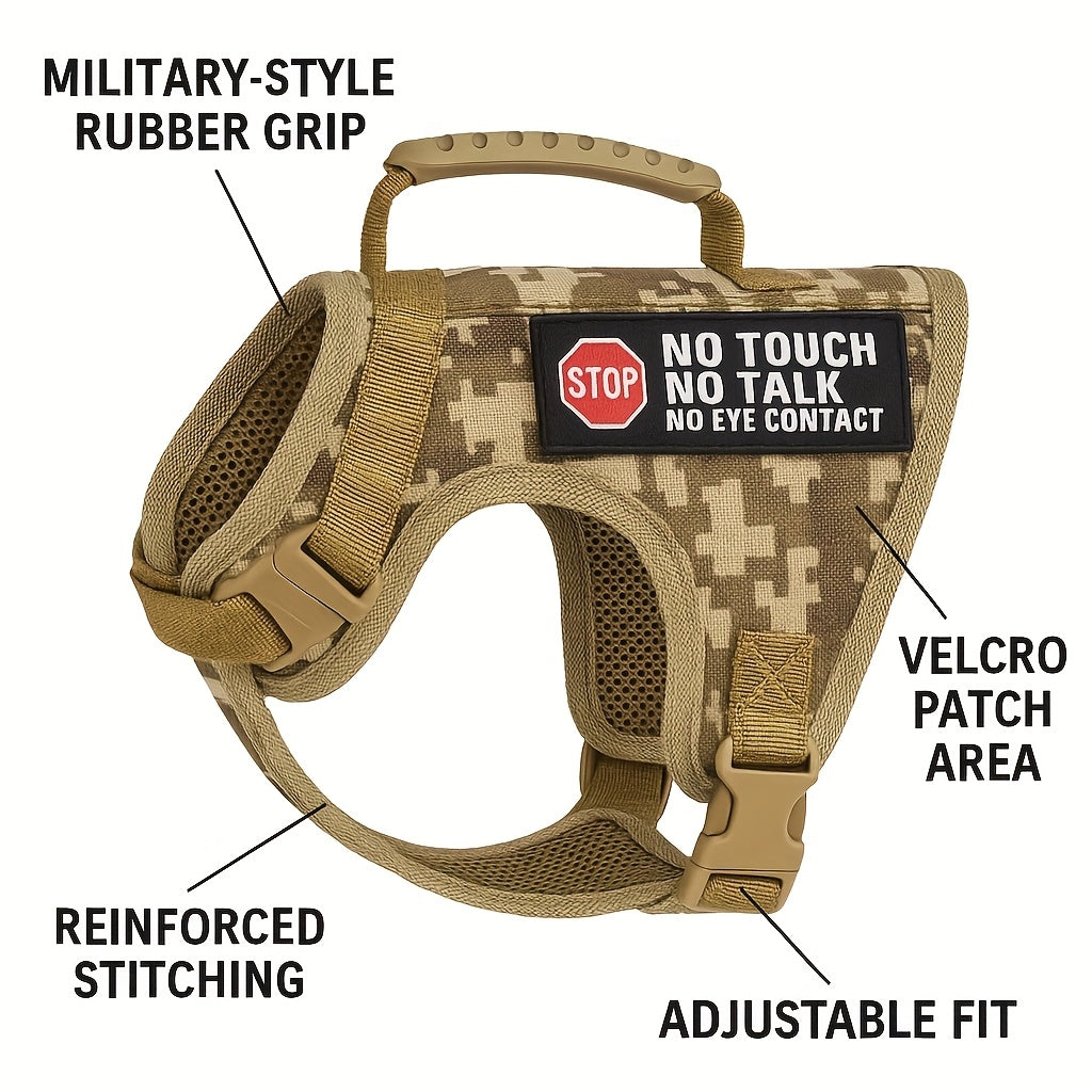 Tactical Pet Harness Vest For Cats Or Small Dogs No Touch No Talk Patch Adjustable Reflective Outdoor Vest With Safety Buckles, Without Battery