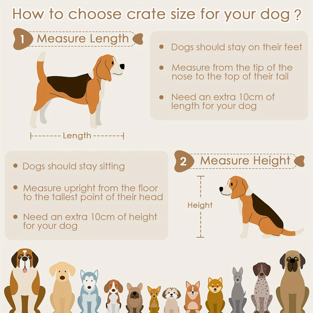 Saudiism Dog Crate for Small Dogs - Heavy-Duty Wooden with 2 Drawers, Sturdy Metal Frame & Soft Interior, Portable Pet Bed for Puppies, Collies, Poodle, Puppy Crate, Pet Bed, Classic Pet Furniture, Durable Pet Furniture