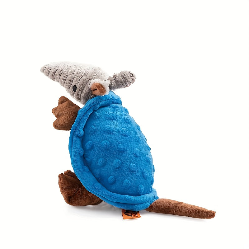 1pc Cartoon Armadillo Plush Dog Toy with Squeaker - Interactive Pet Toy for All Breeds and Sizes, Soft Fabric, Fun Self-Entertainment for Dogs and Cats