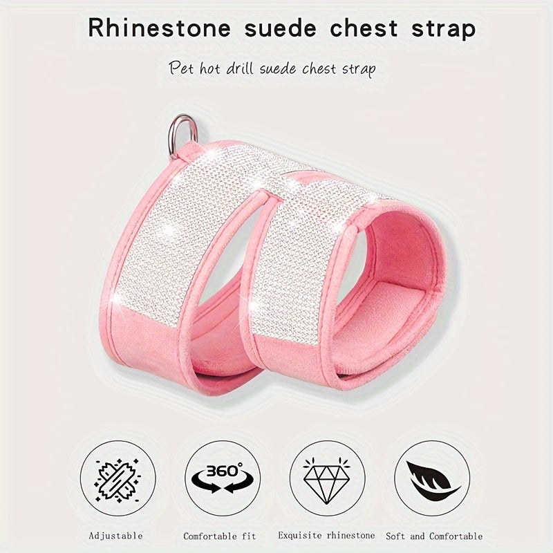 No Pull Pet Harness For Dogs, Bling Rhinestone Soft Dog Harness, Escape Proof Dog Vest Harness For Outdoor Walking Jogging