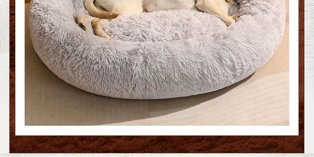 Ultra-Cozy Bear Paw Pet Bed - Luxurious Long Plush Dog Sleep Haven - Cloud-Soft Snuggle Cushion Sofa - Designed for Furry Friends - Adorable Bear Paw Shape