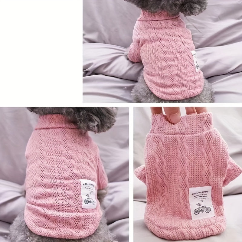 Cat And Dog Sweater, Pet Knitted Clothes, Solid Color Cat Knitwear, Pet Apparel