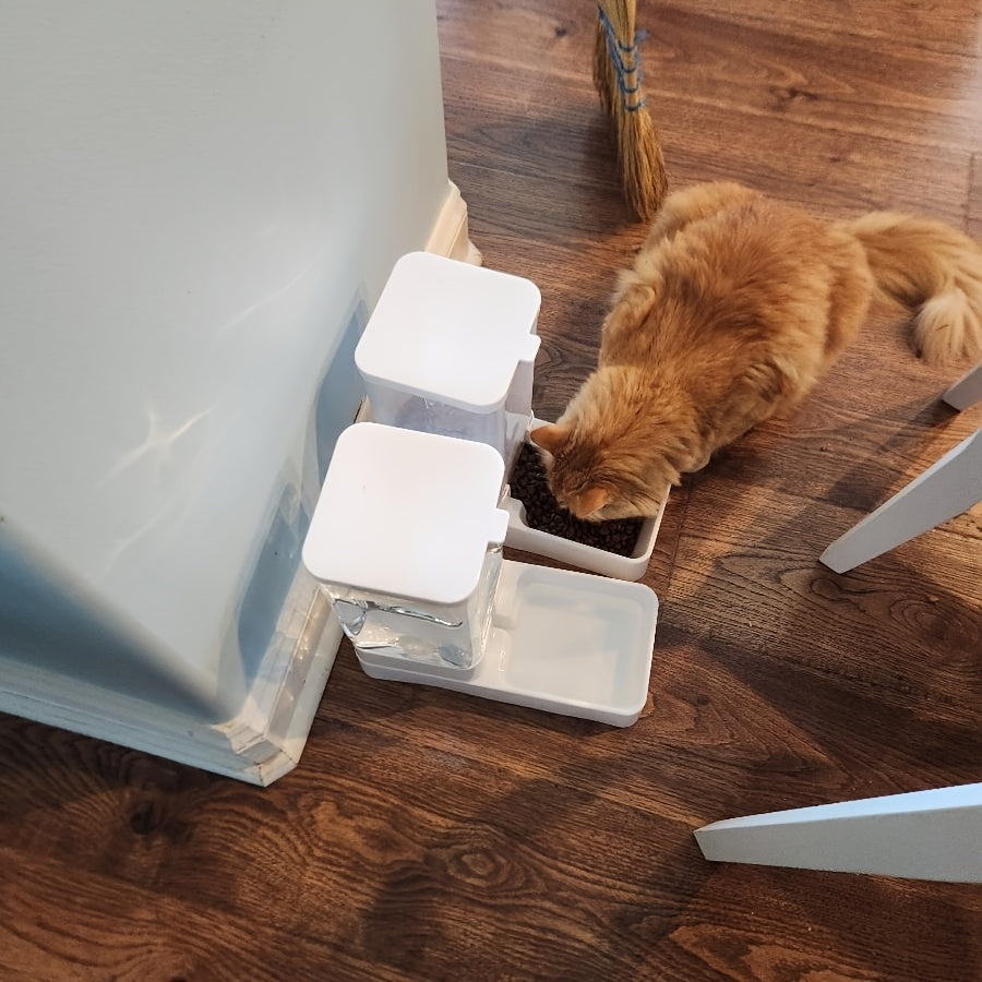 [ Hot selling ] 2pcs Gravity Pet Feeding and Drinking Set, Automatic Dog Food Feeding and Drinking Set - Pet Feeding Set - Suitable for Dogs, Cats, and Pet Animals