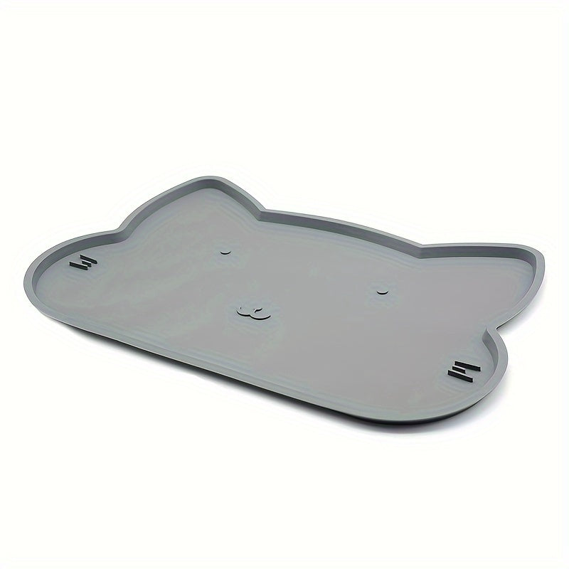 [Silicone Pet Feeding Mat] Waterproof Non-Slip Silicone Pet Feeding Mat - 19x12 inches, Easy Clean Floor Placemat with Raised Edges for Cats & Dogs