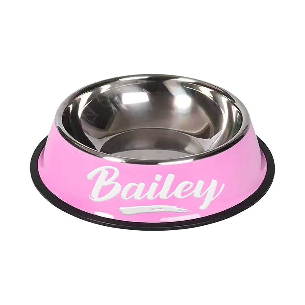 1pc Personalized Stainless Steel Dog Bowls - Non-Slip Custom Pet Feeding Dishes - For Dogs - Ideal for New Year Gifts