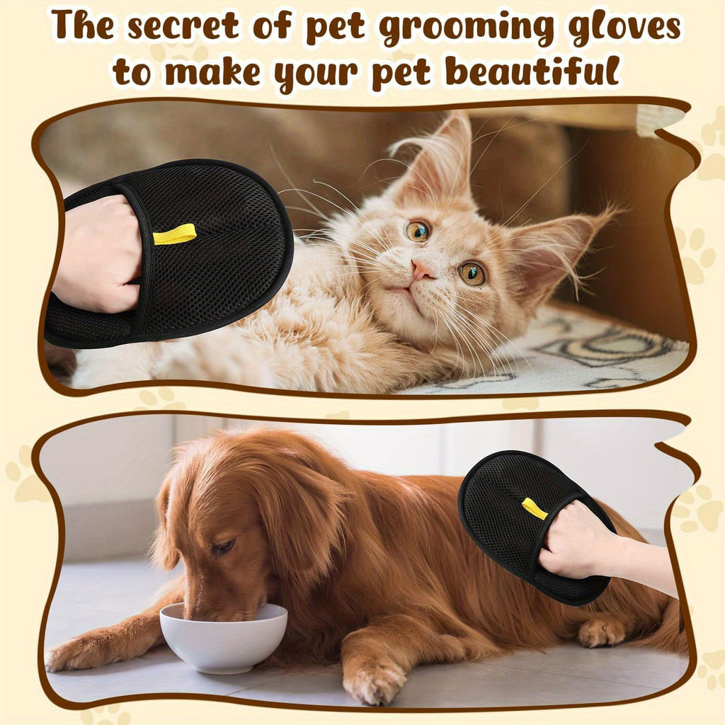 Reusable Pet Hair Removal Gloves for Cats & Dogs - Manual Lint Brush for Furniture, Bedding, Clothing | Static Fabric Gripper, Battery-Free Pet Grooming Tool & Home Cleaning Accessories