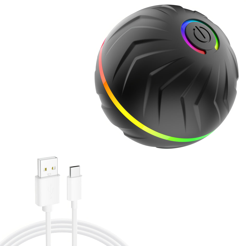 PETGRAVITY Motion-Activated Dog Bouncing Ball, 6. 6cm/2. 62in, USB Rechargeable Lithium Polymer Battery, Interactive Pet Toy for All Breed Sizes, Durable Thermoplastic Rubber, Striped Pattern