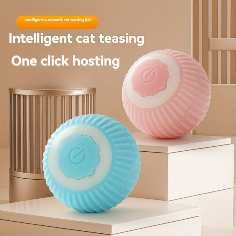 Smart Interactive Pet Toy - Rechargeable Rolling Ball for Dogs & Cats, USB, Silicone Material