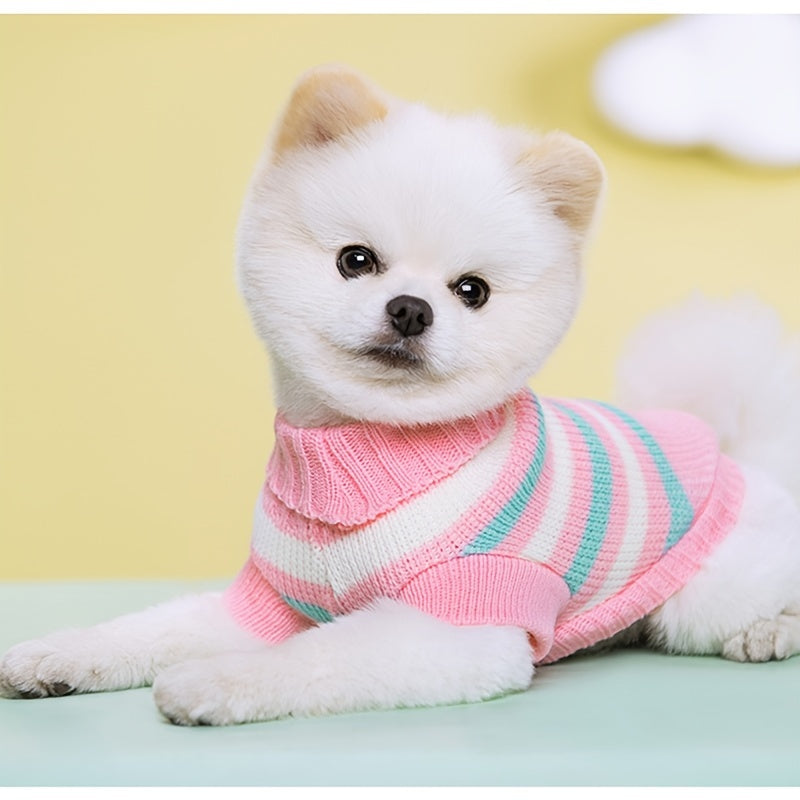 Adorable Striped Sweater for Toy and Small Dogs, Cats - Warm, Cozy, and Soft Autumn and Winter Apparel for Pets - Perfect for Outdoor Play and Indoor Relaxation