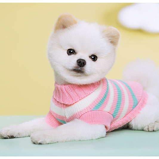 Adorable Striped Sweater for Toy and Small Dogs, Cats - Warm, Cozy, and Soft Autumn and Winter Apparel for Pets - Perfect for Outdoor Play and Indoor Relaxation