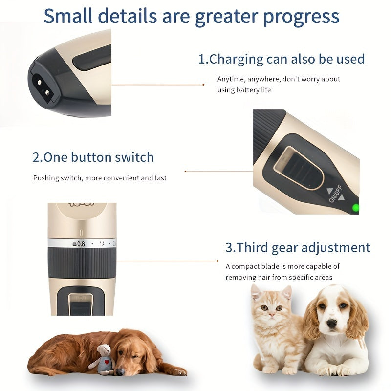 Electric Pet Grooming Scissor, Dog Grooming Scissors Electric Silent Hair Scissors Set, Dog Trimmer Dog Grooming Kit Rechargeable Cordless Pet Hair Thick Coat Dog Shaver