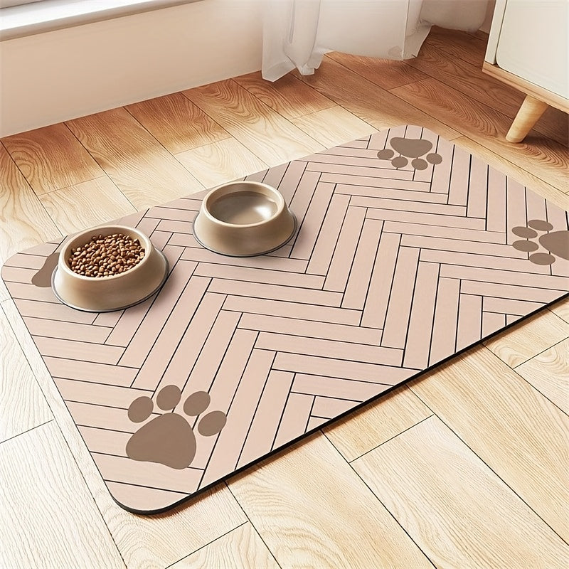 [Absorbent Pet Placemat] Quick Dry Pet Feeding Mat - Absorbent Waterproof Placemat For Food And Water Bowl - Dog And Cat