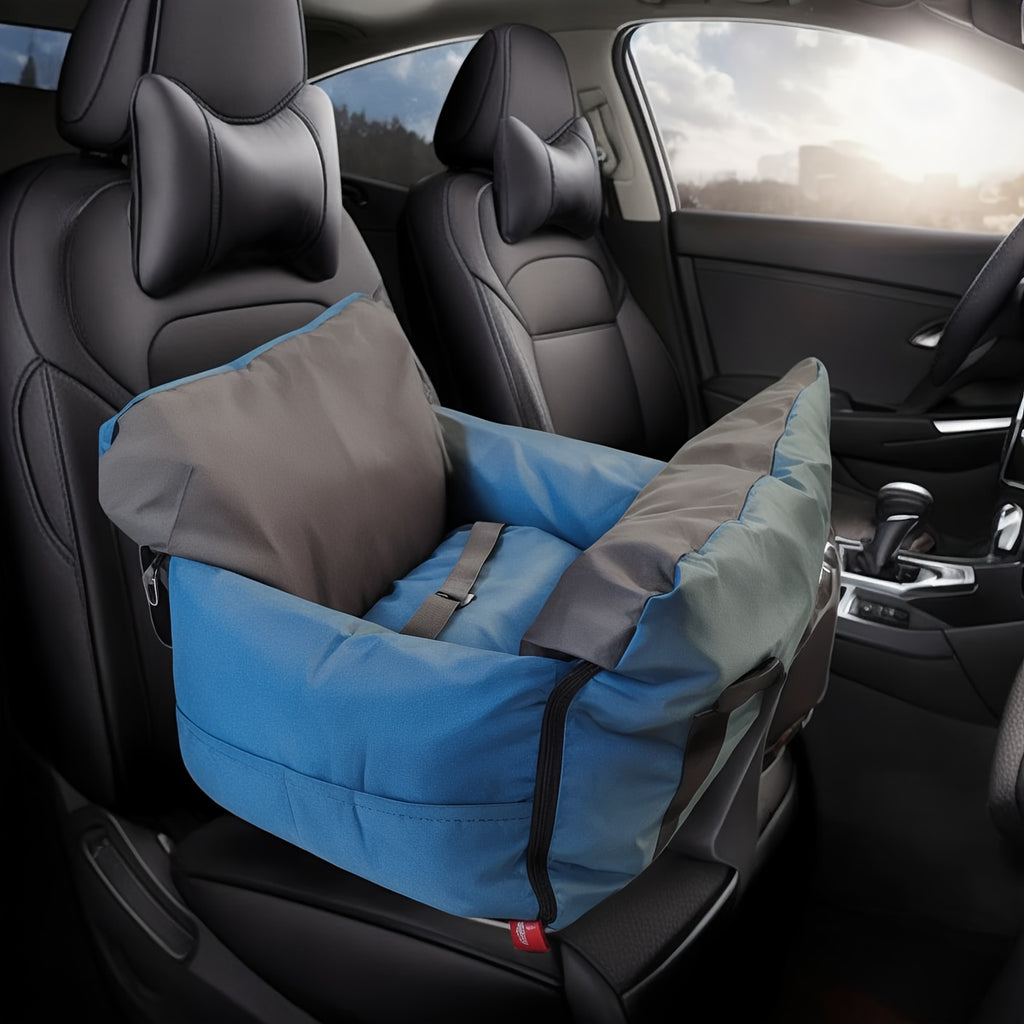 Dog Carrier Car Seat for Dogs & Cats - Portable Warm Travel Pet Bed with Safety Hook & Buckle, Handheld/Shoulder Strap, Fits Car Front/Back Seat, Suitable for Fall/Winter, Christmas Gift