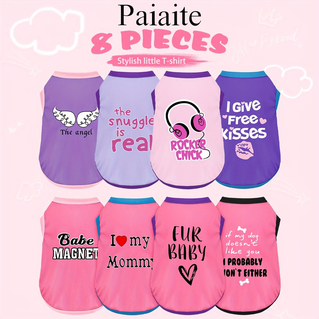 8pcs Dog Shirts for Small & Medium Dogs