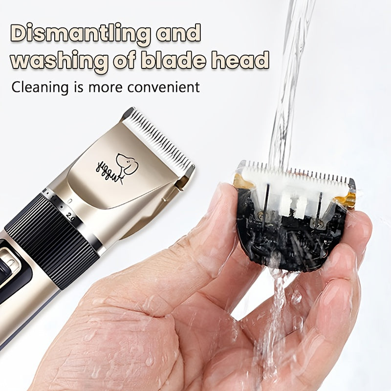 12-in-1 Premium Pet Grooming Kit - Electric Precision Trimmers with Gentle Hair Cutting Technology, Silent Clippers for Dogs & Cats, Includes Scissors, Combs, and Accessories - USB Rechargeable, Dog Grooming