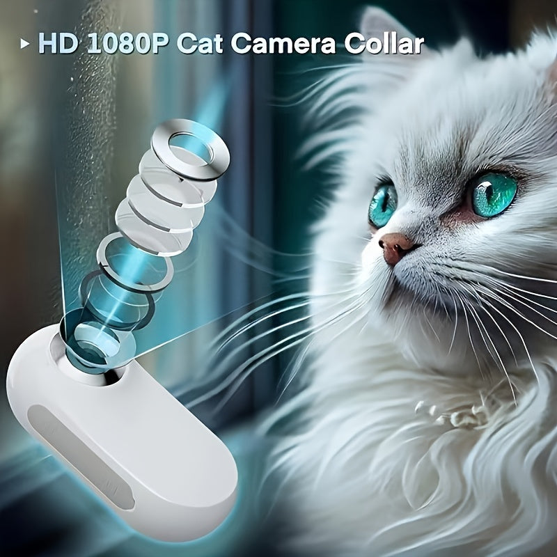 [HD 1080P | Infrared] omLife HD 1080P Pet Collar Camera | 1pc with 8GB SD Card, USB Rechargeable, Infrared Sensor, Portable Indoor/Outdoor Video Camera for Cats & Dogs, Black, Indoor Pet Monitoring, Sleek Design, Durable Cons