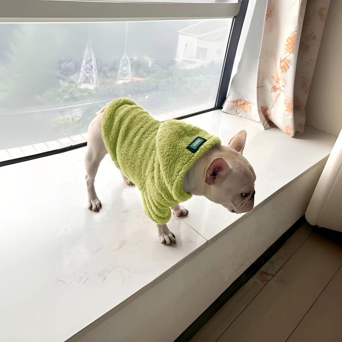 1pc New Plush Dog Hoodie, High Elastic Coral Velvet, Warm Pet Apparel For Autumn And Winter