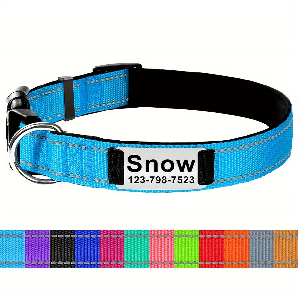 Personalized Pet Collars, Customized Dog Nylon Collar With ID Pendant Tag, Dog Outdoor Accessories And Decorations - Nice Gift For Pets