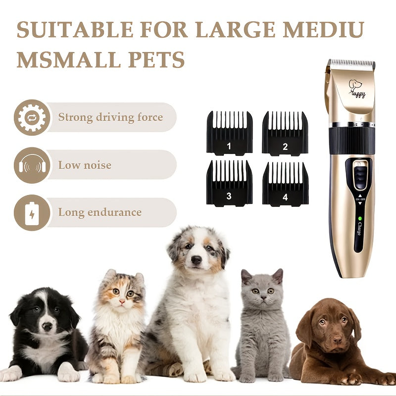12-in-1 Premium Pet Grooming Kit - Electric Precision Trimmers with Gentle Hair Cutting Technology, Silent Clippers for Dogs & Cats, Includes Scissors, Combs, and Accessories - USB Rechargeable, Dog Grooming