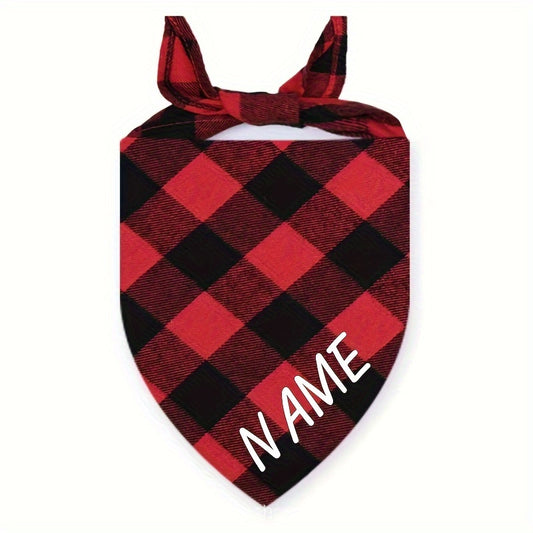 Fashionable Personalized Dog & Cat Plaid Scarf - Stylish Triangle Bibs for Pets - Durable Decorative Accessory, Customized for Your Furry Friends