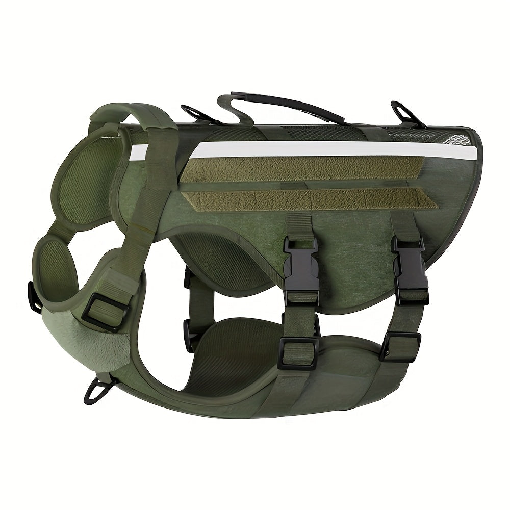 1pc Service Dog Harness, Reflective Dog Vest Harness, Adjustable Soft Oxford Pet Harness, Inner Layer Mesh, Breathable and comfortable, Easy to Control for Small Medium Large Dogs Random Buckle