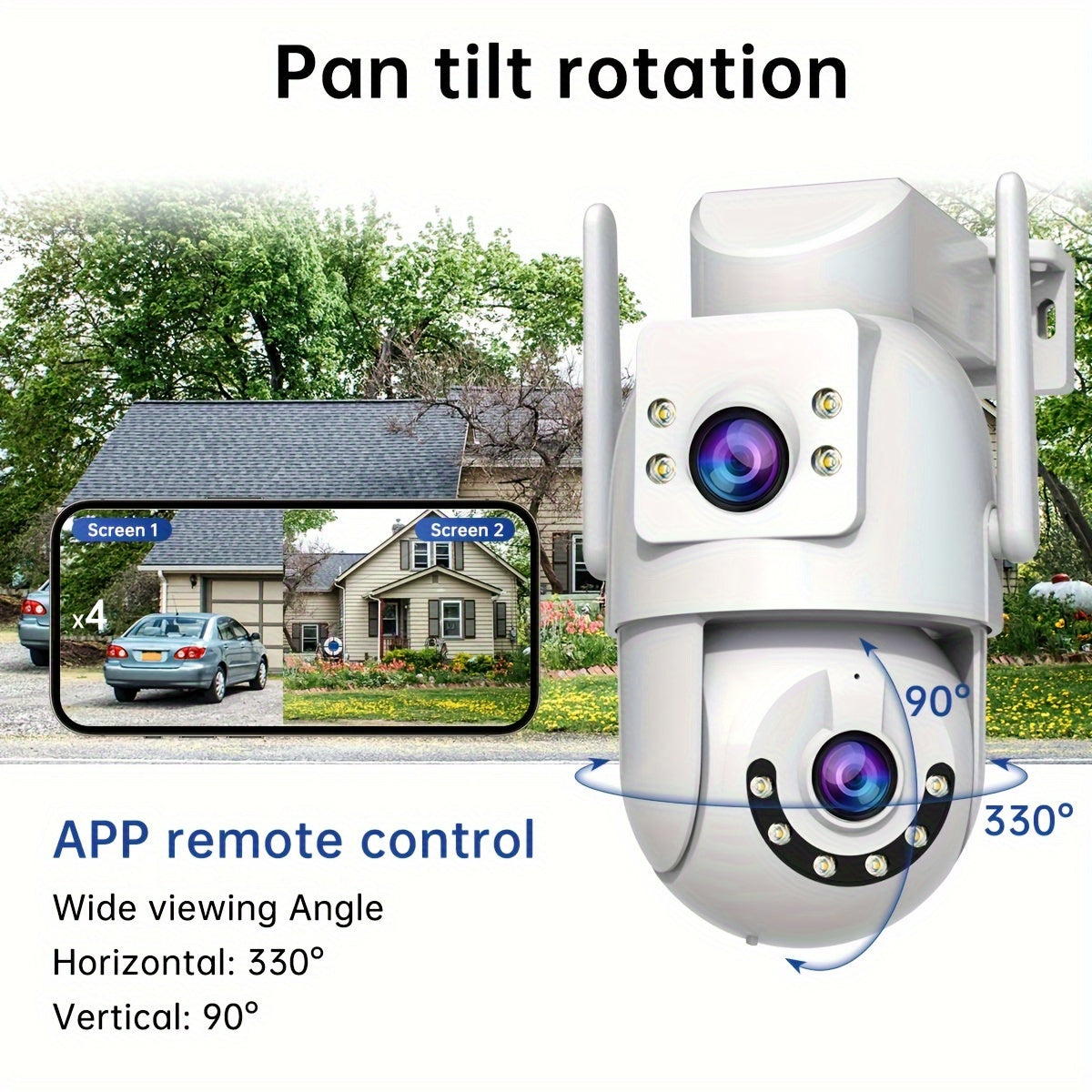 JOOAN 5G WiFi Dual Lens PTZ Outdoor IP Camera - Two-Way Audio, Auto Tracking, Screen Security Monitor for Elderly, Youngsters & Pets