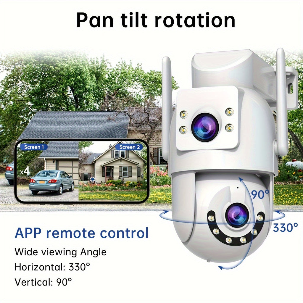 JOOAN 5G WiFi Dual Lens PTZ Outdoor IP Camera - Two-Way Audio, Auto Tracking, Screen Security Monitor for Elderly, Youngsters & Pets