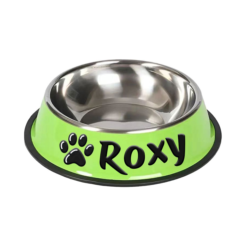1pc Personalized Stainless Steel Dog Bowls - Non-Slip Custom Pet Feeding Dishes - For Dogs - Ideal for New Year Gifts