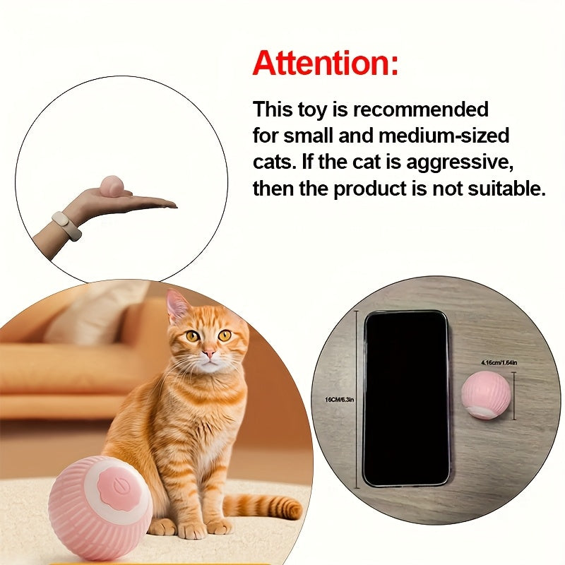 Smart Interactive Pet Toy - Rechargeable Rolling Ball for Dogs & Cats, USB, Silicone Material