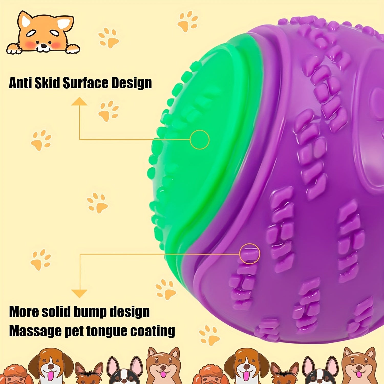 Rubber Dog Tennis Ball - Ideal for Aggressive Chewers, Interactive & Durable Pet Toy, Floats on Water, Random Color