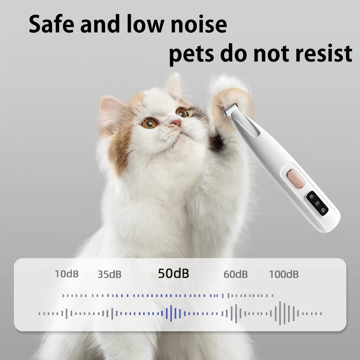 Safe Low Noise Pet Grooming Clippers - LED Light Support, USB and Battery Longevity