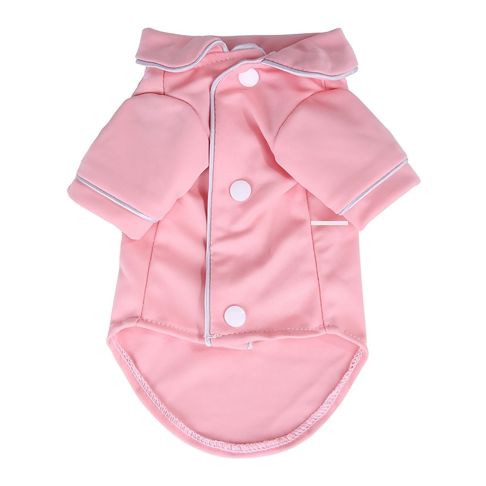 Pet Pajamas for Dogs and Cats - Woven Polyester Dog Sleepwear, Small Breed Nightwear with Button Closure, Machine Washable Pet Apparel for Puppies and Kittens